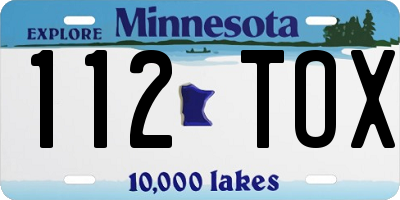 MN license plate 112TOX