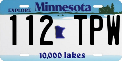 MN license plate 112TPW