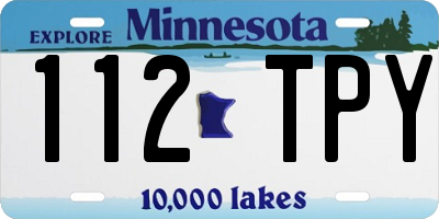 MN license plate 112TPY
