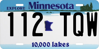 MN license plate 112TQW