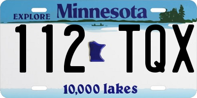 MN license plate 112TQX
