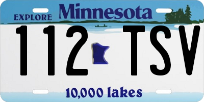 MN license plate 112TSV