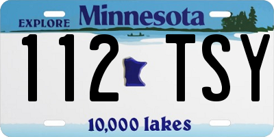 MN license plate 112TSY
