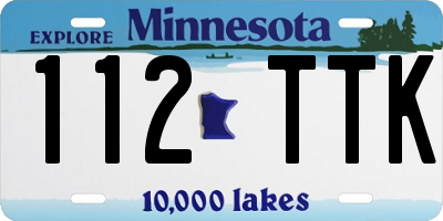 MN license plate 112TTK