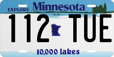 MN license plate 112TUE