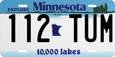 MN license plate 112TUM