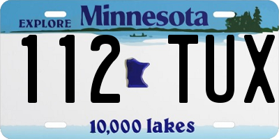 MN license plate 112TUX