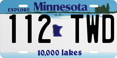 MN license plate 112TWD