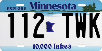 MN license plate 112TWK