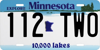 MN license plate 112TWO