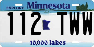 MN license plate 112TWW
