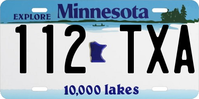 MN license plate 112TXA