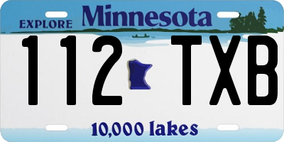 MN license plate 112TXB
