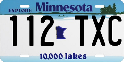 MN license plate 112TXC