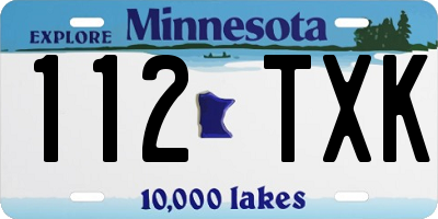 MN license plate 112TXK