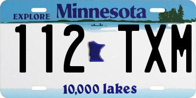 MN license plate 112TXM