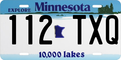 MN license plate 112TXQ