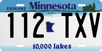 MN license plate 112TXV