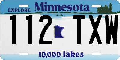 MN license plate 112TXW