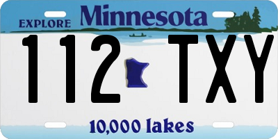 MN license plate 112TXY