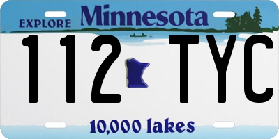 MN license plate 112TYC