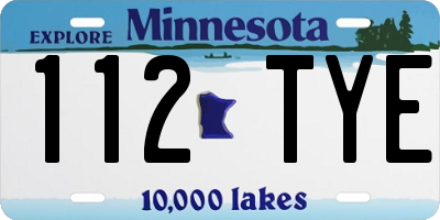 MN license plate 112TYE