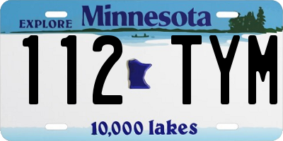 MN license plate 112TYM