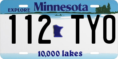 MN license plate 112TYO