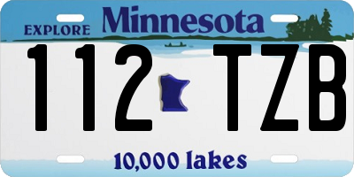 MN license plate 112TZB