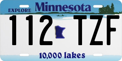 MN license plate 112TZF