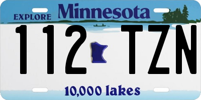 MN license plate 112TZN