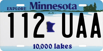 MN license plate 112UAA