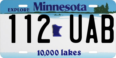 MN license plate 112UAB