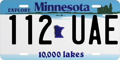 MN license plate 112UAE