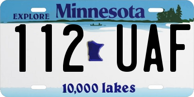 MN license plate 112UAF