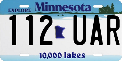 MN license plate 112UAR
