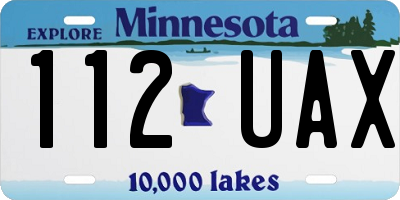 MN license plate 112UAX