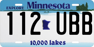 MN license plate 112UBB