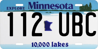 MN license plate 112UBC
