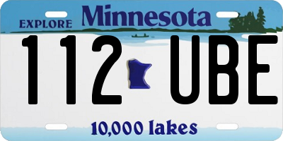 MN license plate 112UBE