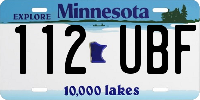 MN license plate 112UBF