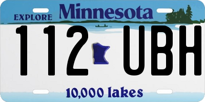 MN license plate 112UBH