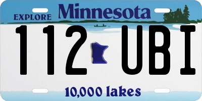 MN license plate 112UBI