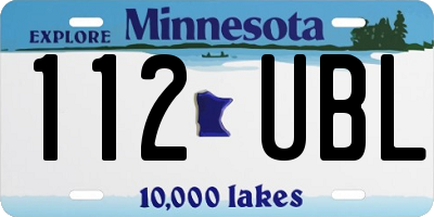 MN license plate 112UBL