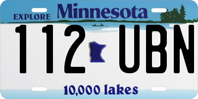 MN license plate 112UBN