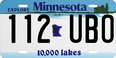 MN license plate 112UBO