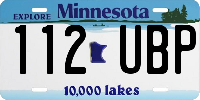 MN license plate 112UBP
