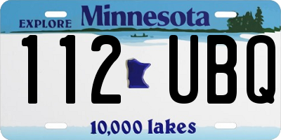 MN license plate 112UBQ