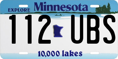 MN license plate 112UBS