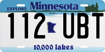 MN license plate 112UBT